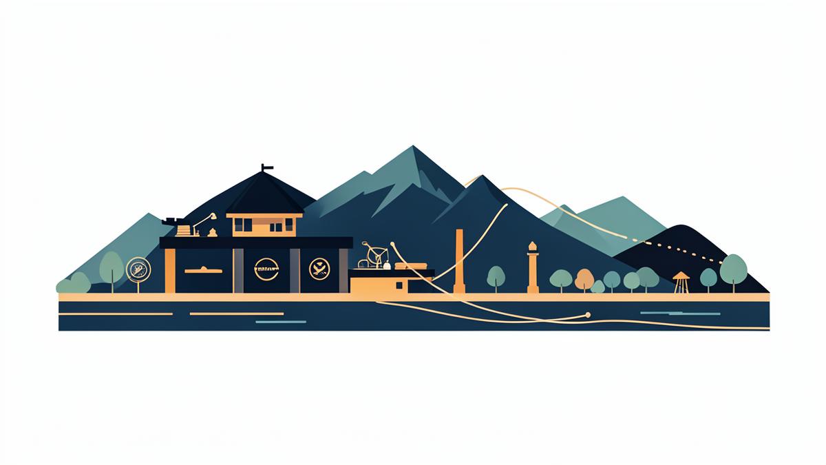Illustration of a Swiss commodity trading centre by a lake